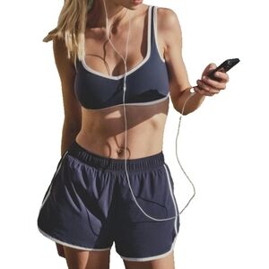 YPB Navy Piped Trim Workout Set